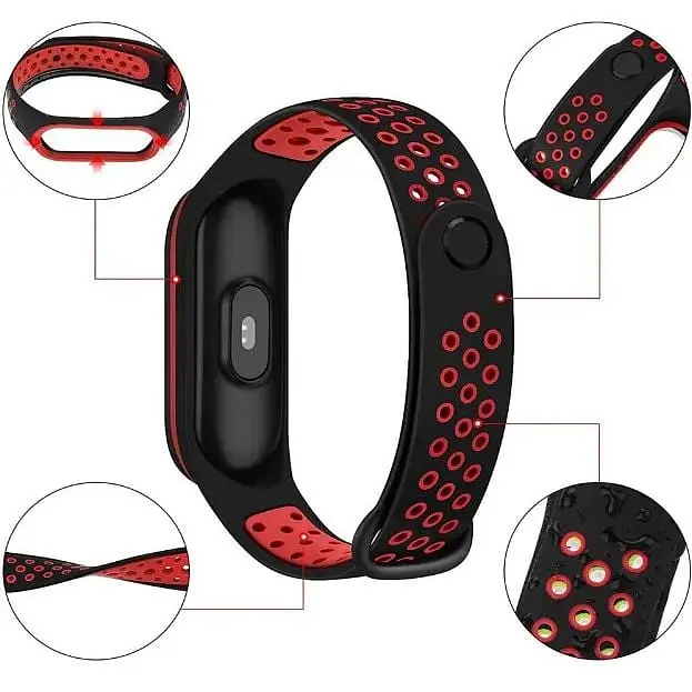 Ремешок Becover Vents Style для Xiaomi Mi Smart Band 7 Black-Red (710506) - фото 3