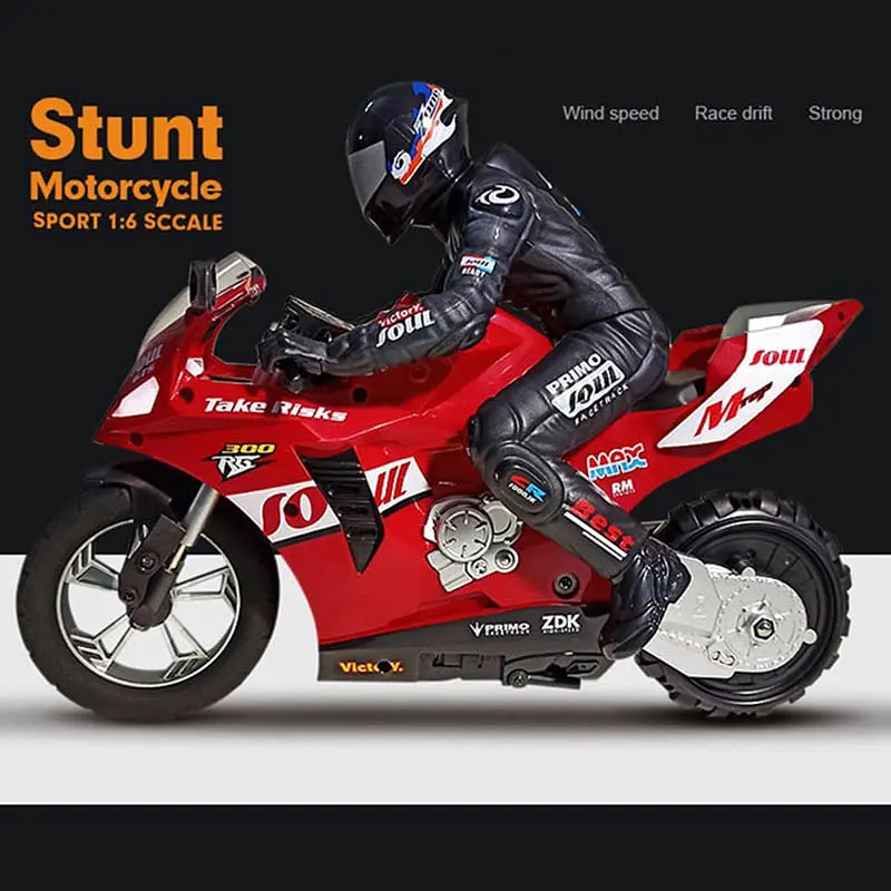 Мотоцикл на радиоуправлении Motorcycle Stunt Drift six-axis Gyroscope Red - фото 5