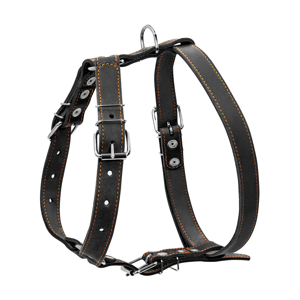Шлея для собак Collar одинарна для середніх порід Ш 25 мм А:49-68 см В:68-80 см чорна (06381) - фото 2