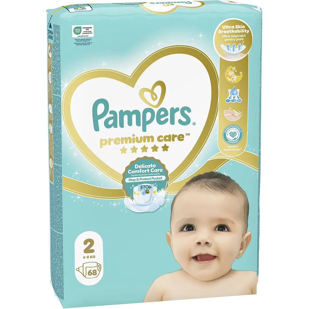 Підгузки Pampers Premium Care Розмір 2 (4-8 кг) 68 шт. - фото 2