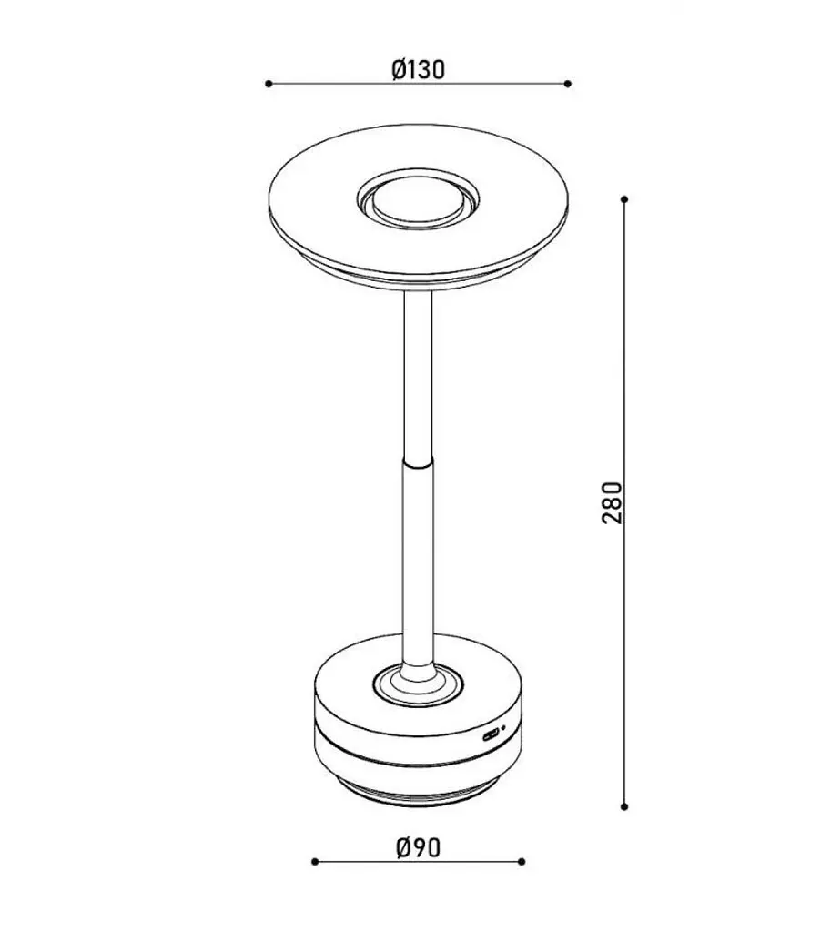 Настільна лампа з акумулятором KLOODI DECO TA-5V CLA CCT BK - фото 3