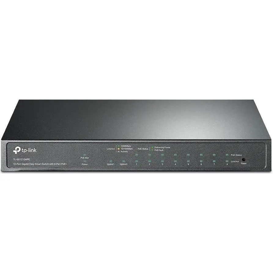 КомутаторTP-LINK TL-SG1210MPE 8xGE/PoE+ 123W 1xGE 1xcomboGE/SFP EasySmart