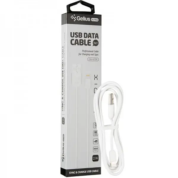 USB кабель Gelius Ultra X-Data GU-UC01i Apple White Lightning - фото 2