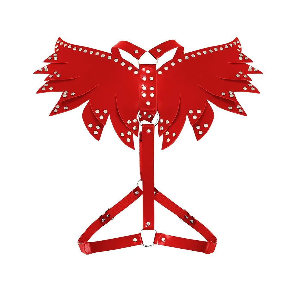 Жіноча портупея Art of Sex - Wings червона L-2XL, екошкіра - фото 4