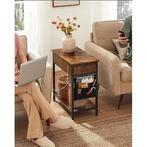 Журнальный столик Leobert Olmi USB вход + розетка в стиле Loft 60x31.5x60 см - фото 2