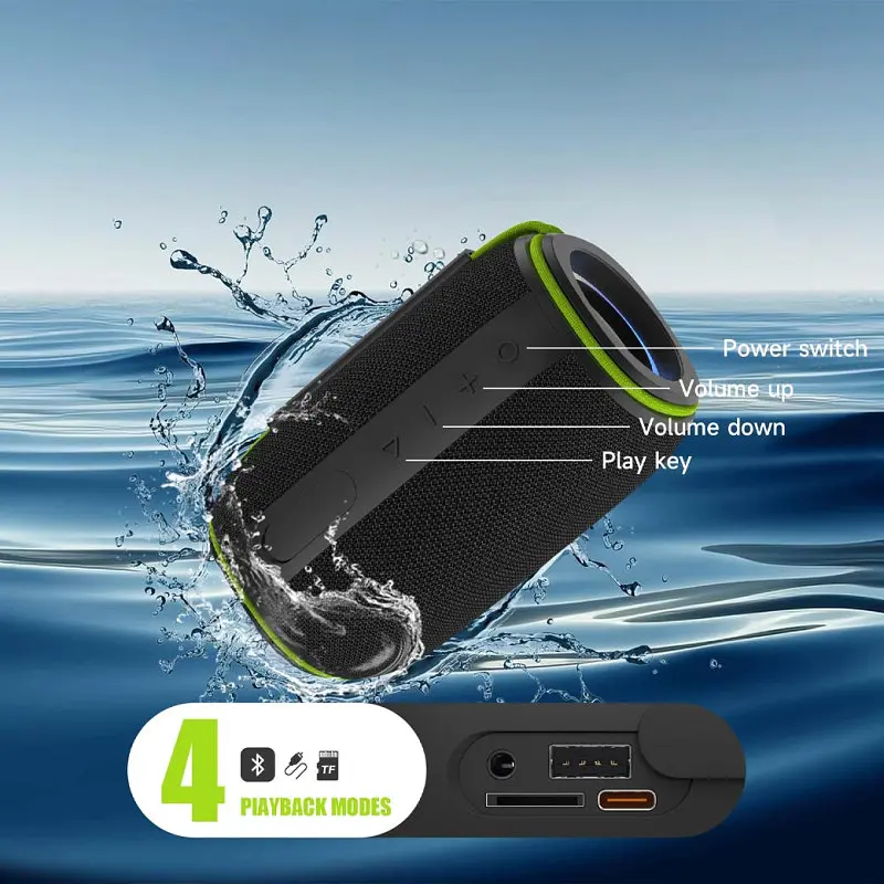 Bluetooth Колонка WIWU H5 Thunder Wireless Portable Speaker Black - фото 4
