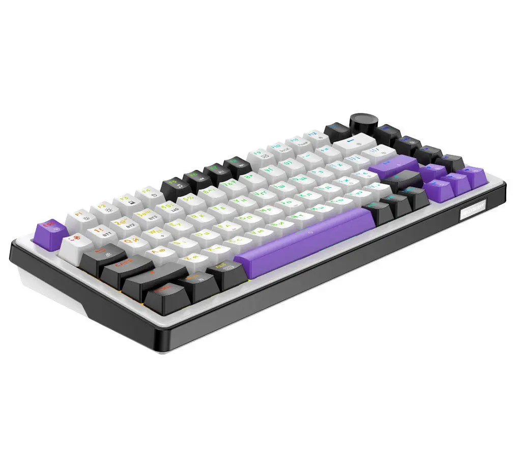 Клавиатура игровая механическая HATOR HK-75-WV Wireless Hellyberry Switch USB, 2,4 ГГц, Bluetooth 5.3 White-Violet - фото 4