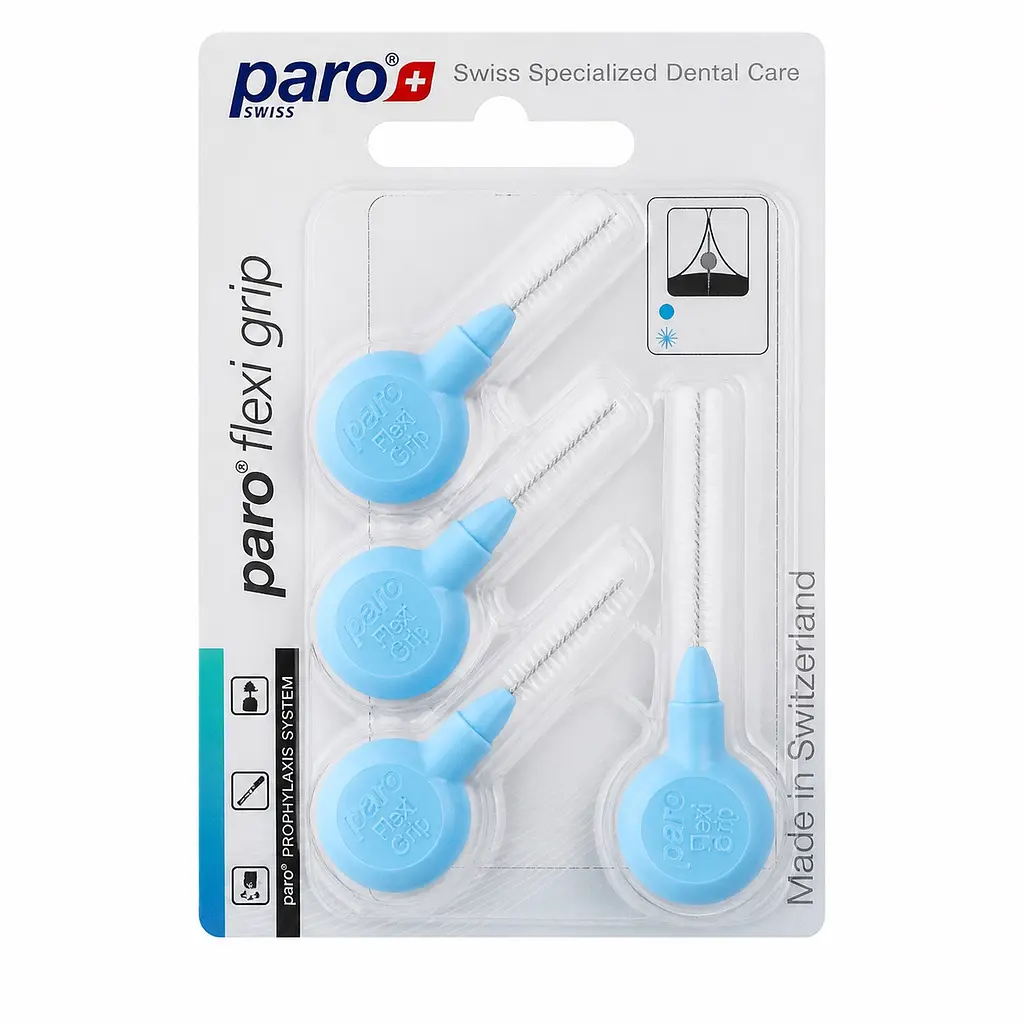 Міжзубні щітки Paro flexi grip тонкі, Ø 3.8 мм, блакитні, 4 шт