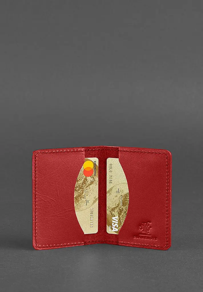 Женский кожаный кард-кейс (визитница) 6.0 красный - фото 3