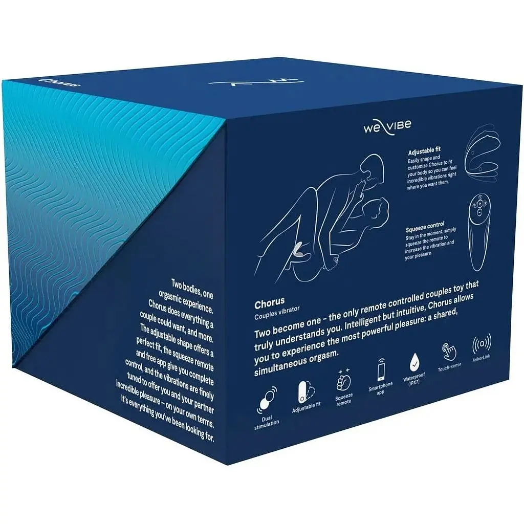 Смарт-вібратор для пар We-Vibe Chorus Cosmic Blue сенсорне керування вібраціями стисненням пульта - фото 10