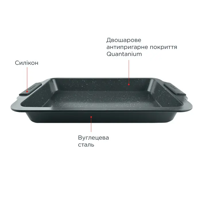 Форма для випікання прямокутна Vinzer Dolci Line 50783 43х30.5х4.8 см чорна - фото 4