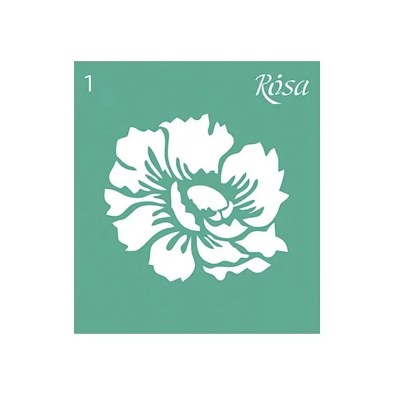 Багаторазовий трафарет Rosa 3625101 самоклеючий, №01, 9х10 см, серія "Квіти"