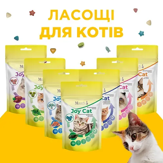 Ласощі вітамінізовані Modes Joy Cat з фруктами, морськими водоростями, таурином та L-карнітином для кошенят 35 г - фото 4