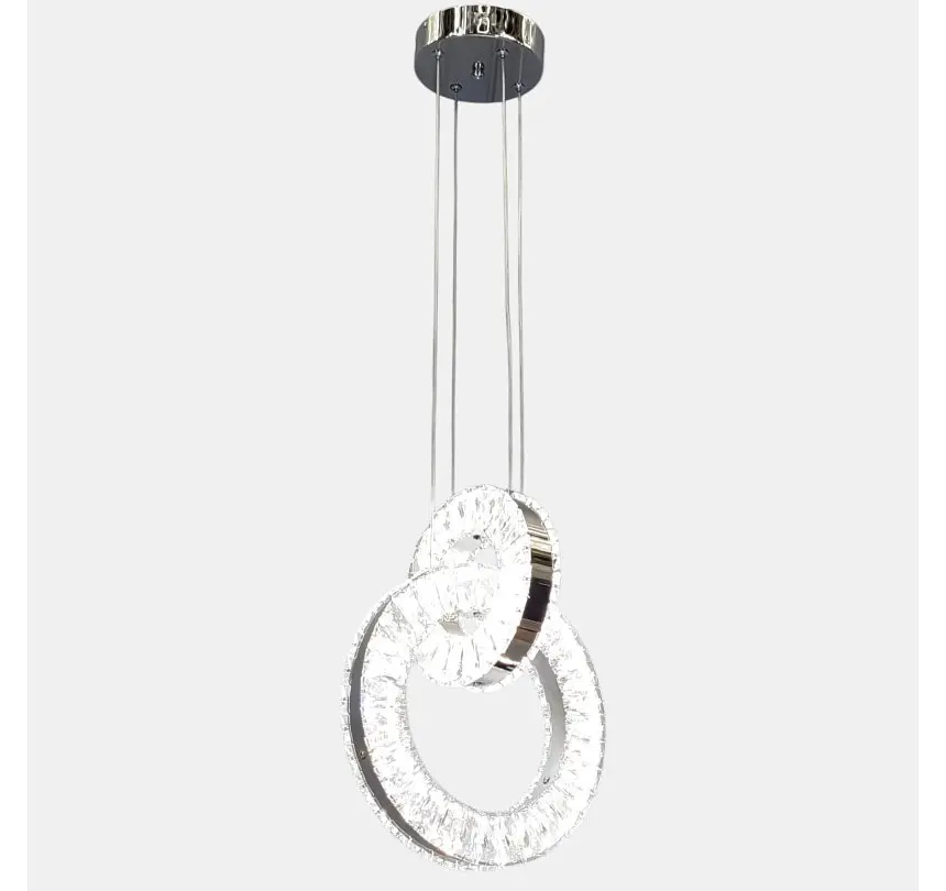 Підвісна кришталева LED-люстра Artlight 7710/2A-CH з двома кільцями, хром, 34 Вт, від 5-12 м² - фото 6
