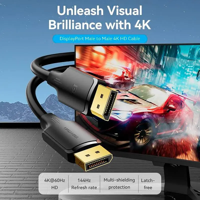 Кабель Vention DisplayPort-DisplayPort V 1.2 1.5 м (HAKBG) - фото 9