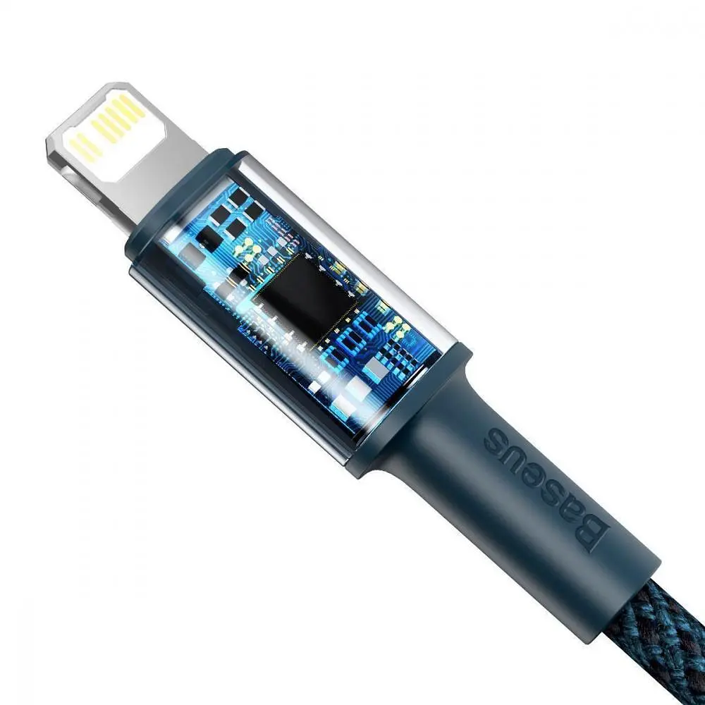 Кабель Baseus High Density Braided Fast Charging Data Cable Type-C to Lightning PD 20W 1m Blue (CATLGD-03) - фото 3