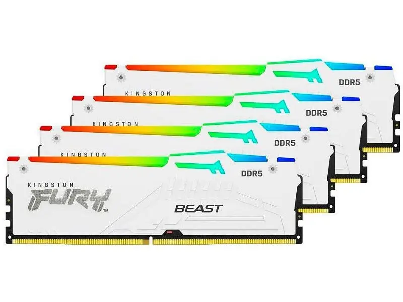 Модуль пам'яті Kingston FURY 128 GB (4x32GB) DDR5 5600 MHz Beast White RGB (KF556C40BWAK4-128) - фото 3