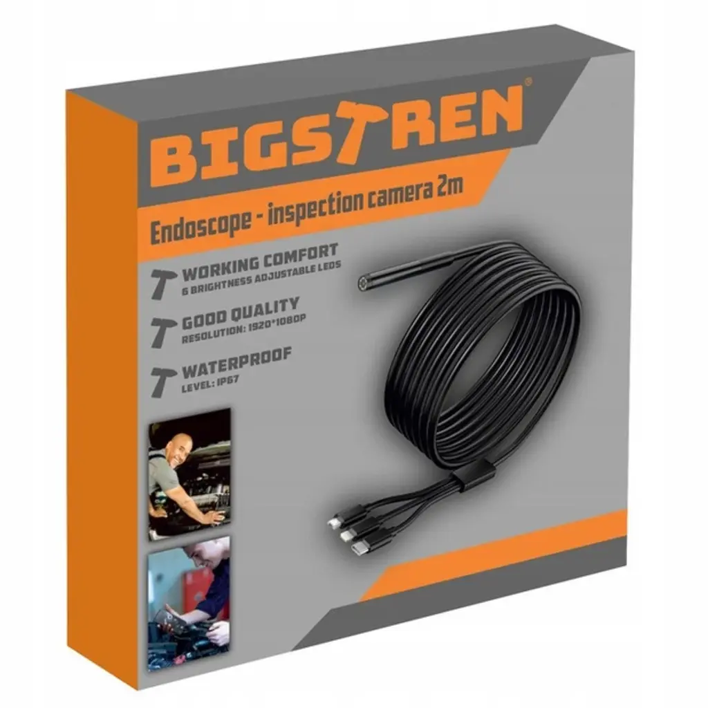 Ендоскоп для смартфона Bigstren 23020 Full HD (2 м), оглядова інспекційна камера IP67 з 8 LED-світлодіодами - фото 8