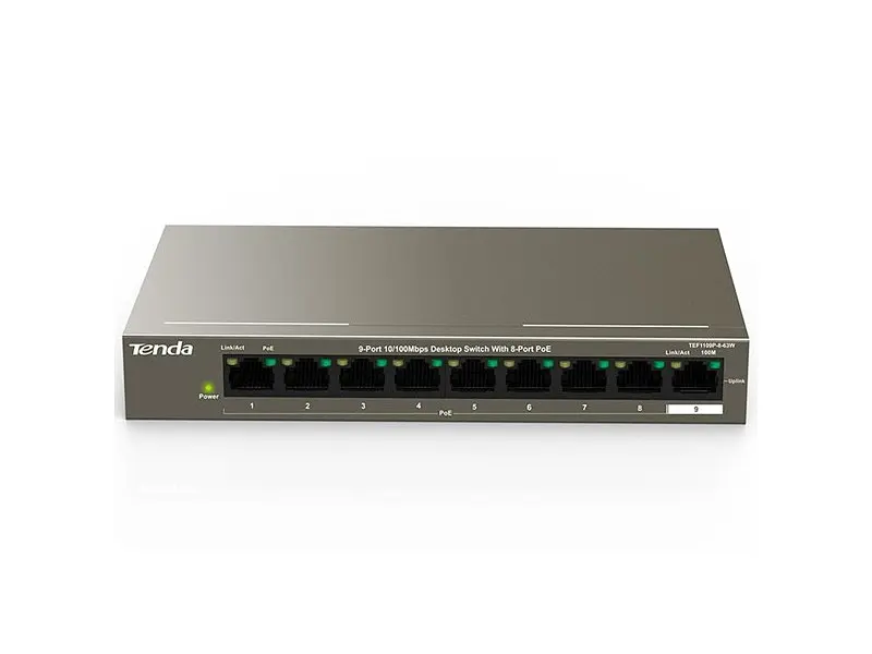Комутатор Tenda TEF1109P-8-63W