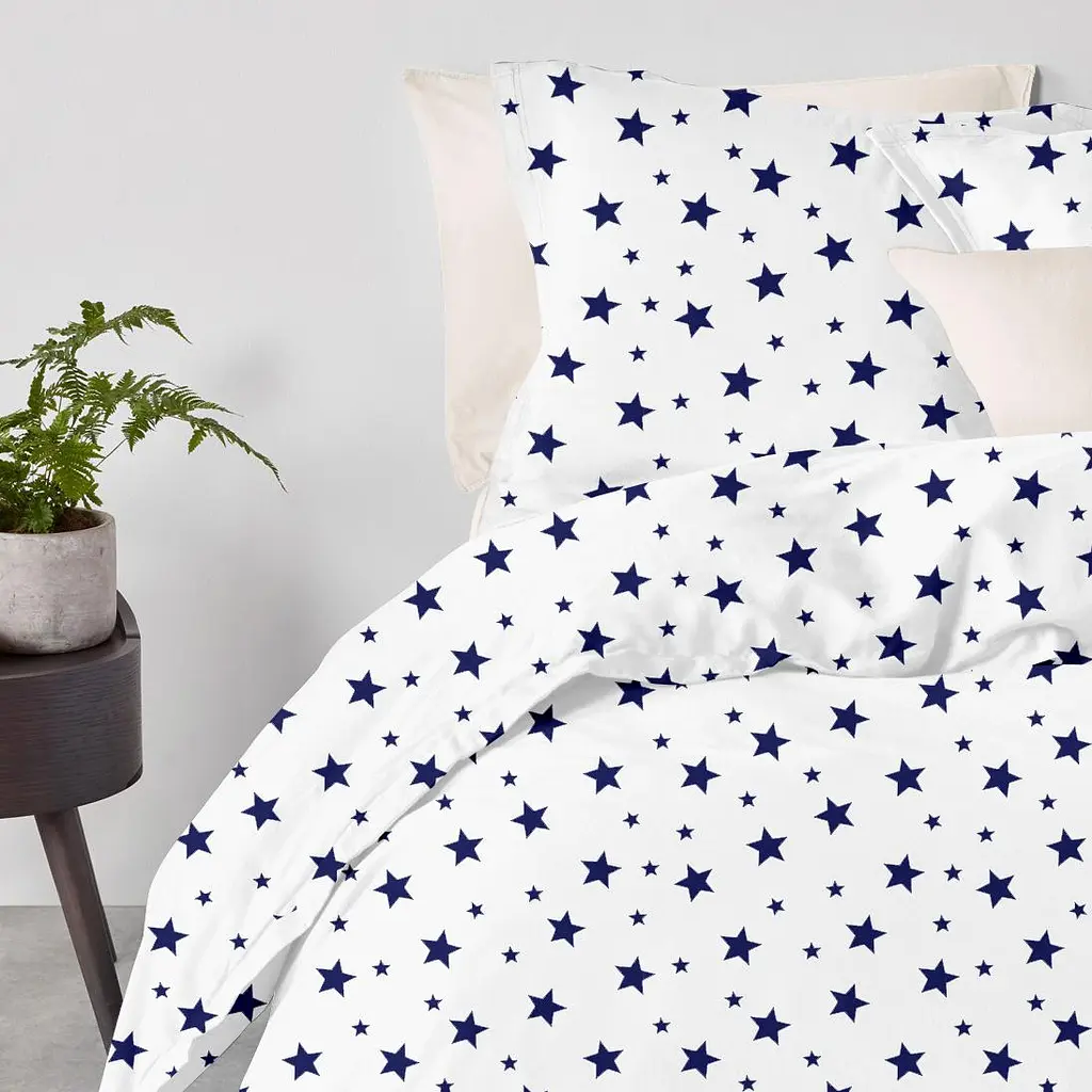 Комплект постільної білизни Cosas полуторний BIG STAR CS1 160 x 220 см (StarBigBlue_Beige_160) - фото 2