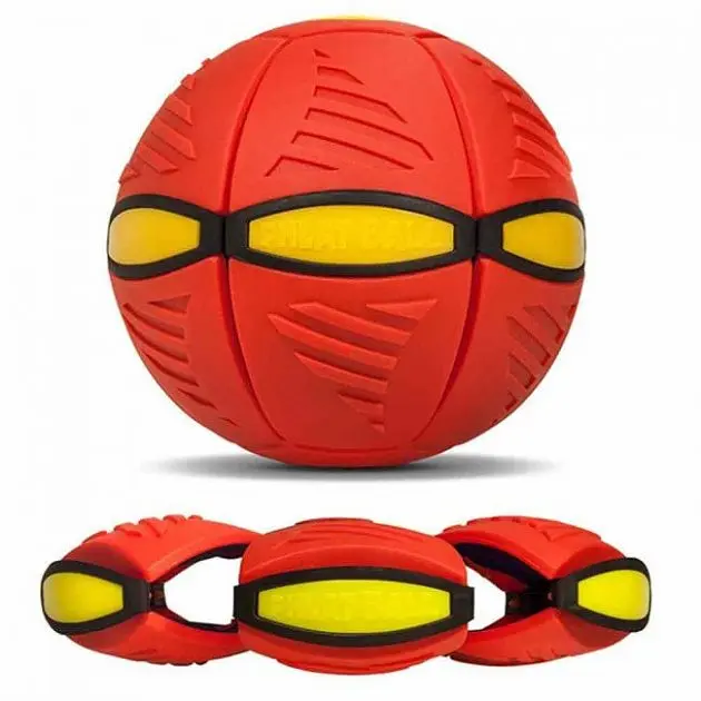 Літаючий м'яч трансформер LED фрісбі тарілка Blast Ball disk червоний - фото 2