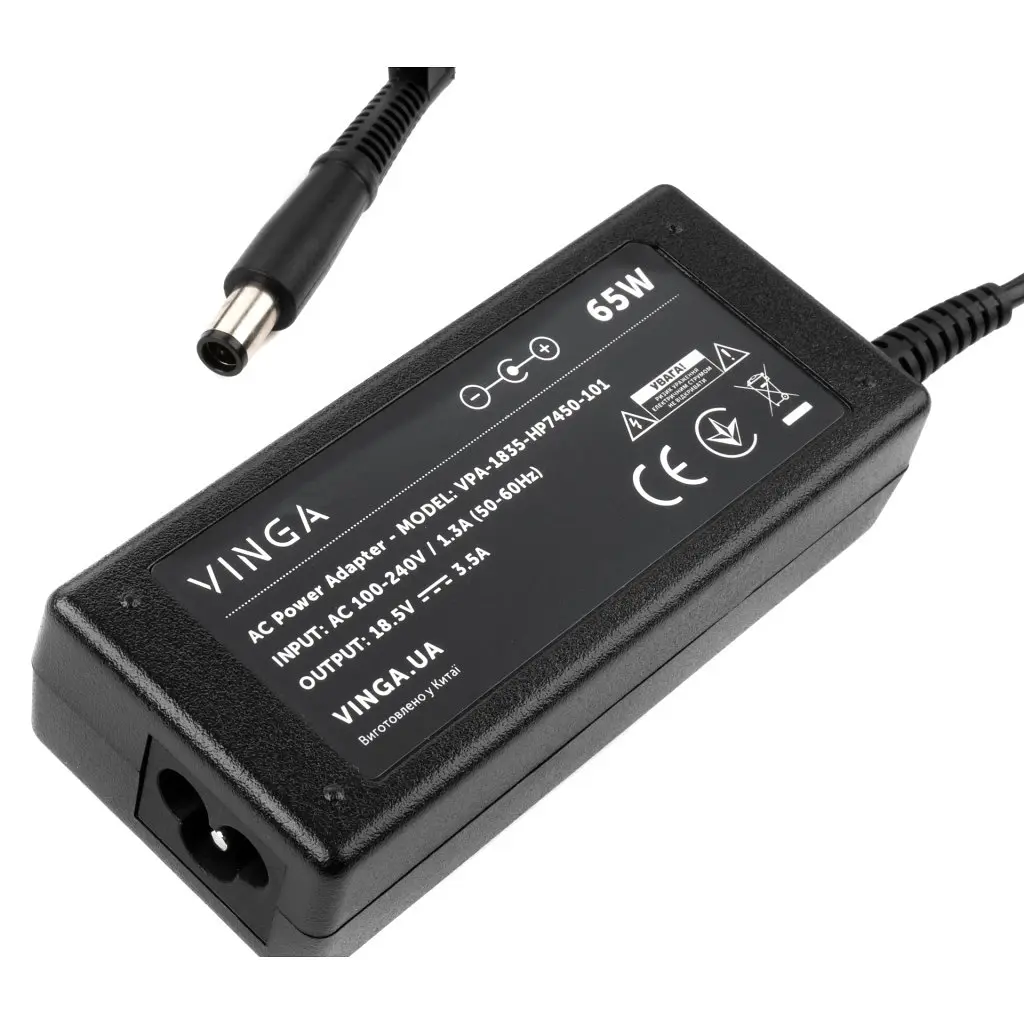 Блок живлення до ноутбуку Vinga HP 65W 18.5V 3.5А 7.4x5.0 (VPA-1835-HP7450-101) - фото 3
