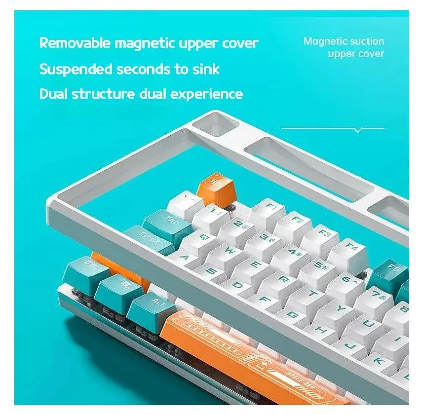 Клавіатура ігрова механічна Aula Mechanical F-2088 PRO Green-White, +10 keys Orange, KRGD Blue - фото 5