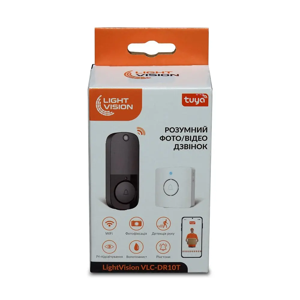 Дверний WiFi дзвінок Light Vision VLC-DR10T(Tuya) White з ІЧ-датчиком руху (75-00153) - фото 11