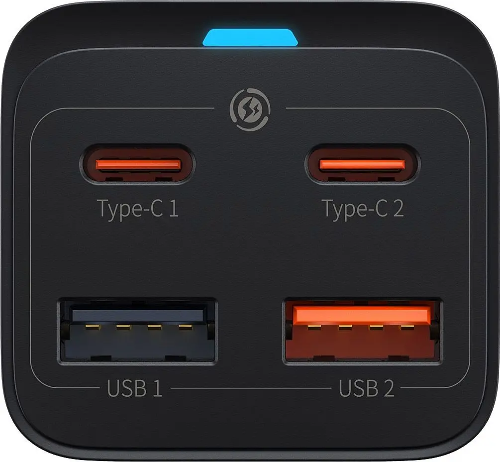 Сетевое зарядное устройство Baseus GaN3 Pro Desktop Fast Charger 2C+2U 65W + Cable USB-C to USB-C Black (CCGP040101) [80903] - фото 2