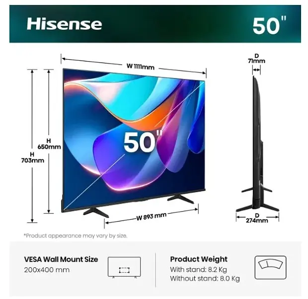 Телевізор HISENSE 50A6S Smart TV - фото 2