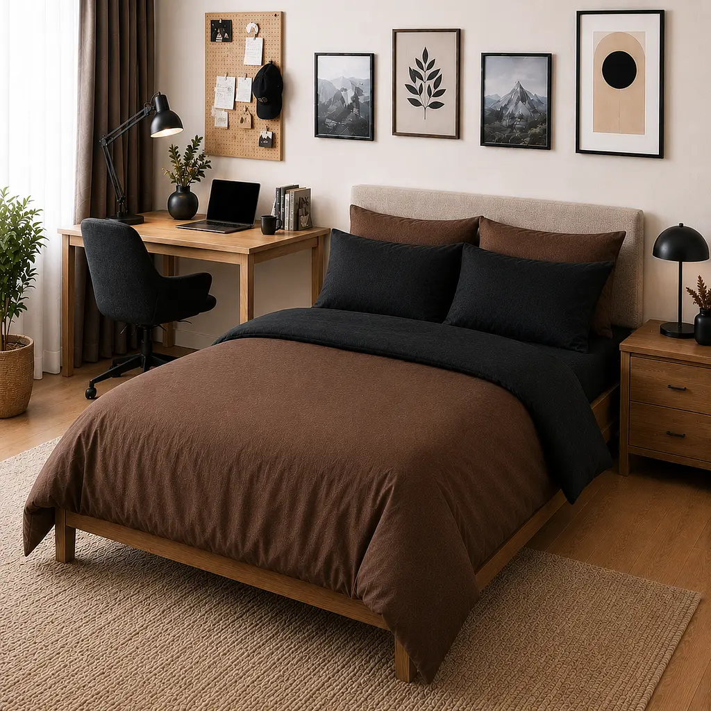 Дитяча постільна білизна MIRSON TEENAGER фланель Black/Brown 150х220см (2200012801635) - фото 3
