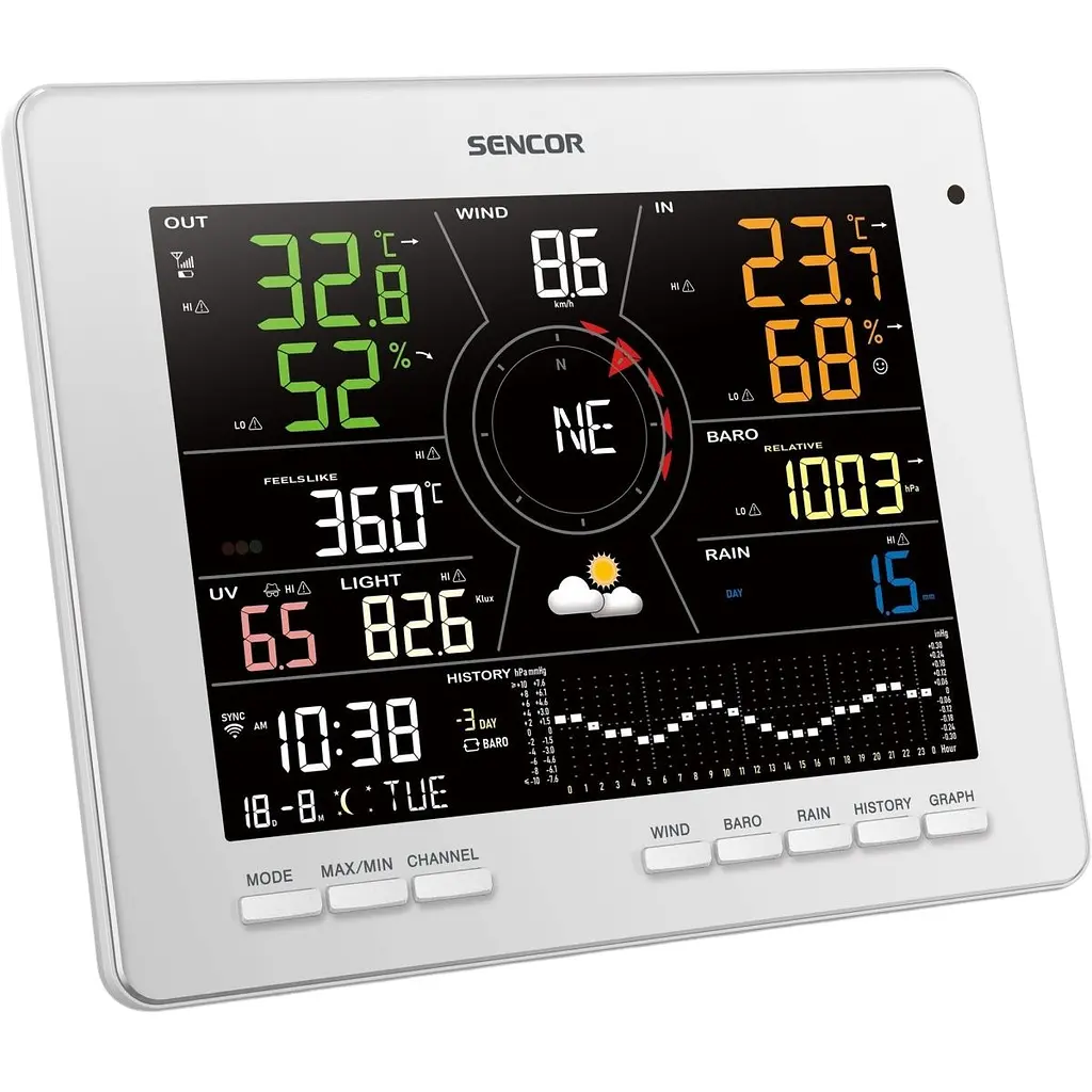 Розумна метеостанція Sencor SWS 16600 WIFI біла [134791] - фото 3