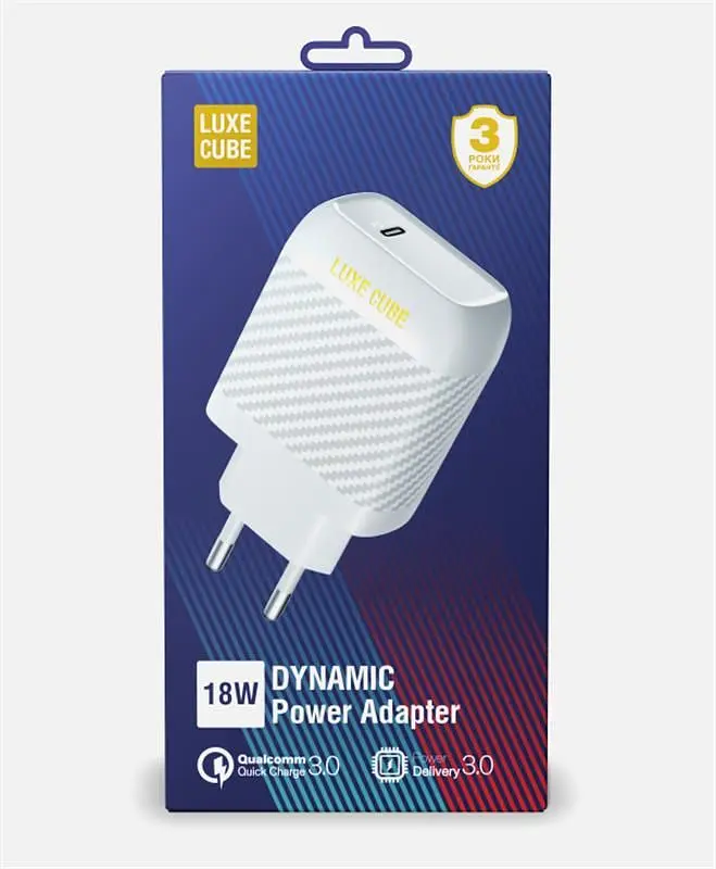 Мережевий зарядний пристрій Luxe Cube Dynamic 18W (1USBх3A) White (4446689880643) - фото 3