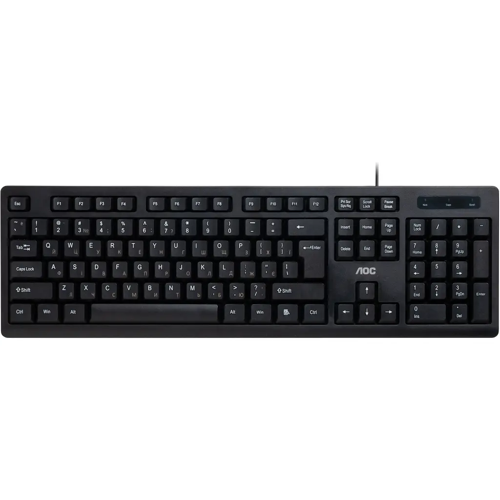 Клавіатура AOC KB100B USB UA Black (KB100B/97)