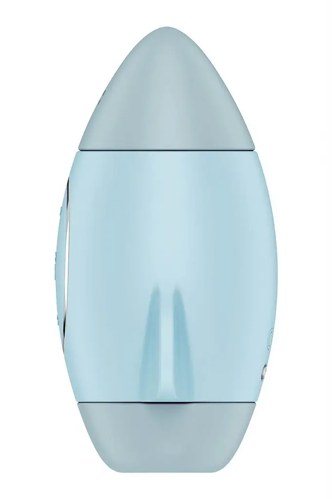 Вакуумный стимулятор клитора с вибрацией Satisfyer Mission Control голубой - фото 3