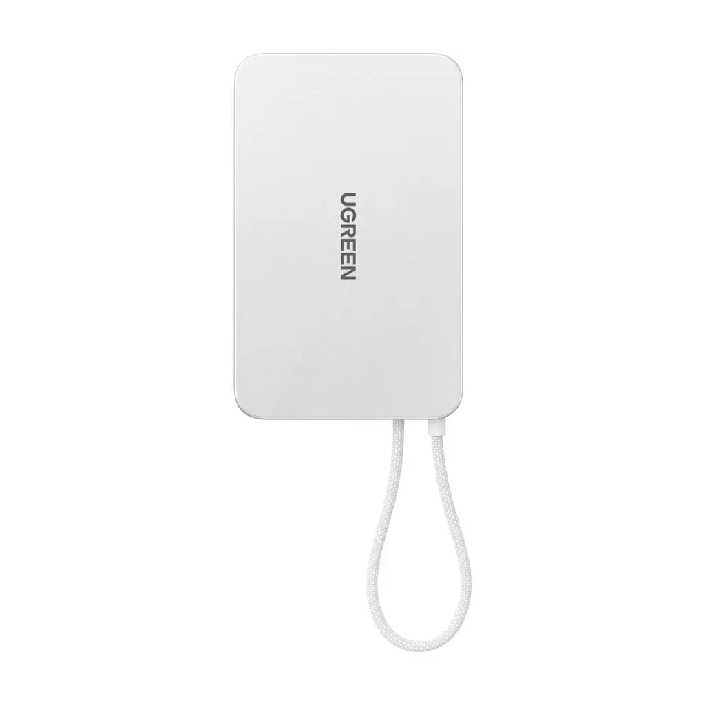 Батарея універсальна Ugreen 10000mAh 30W 1xUSB-C + 15W Magnetic Wireless + cable USB-C white (75983B) - фото 4