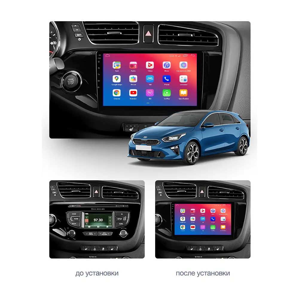 Штатний головний пристрій EasyGo KA923-F50 9 inch Kia Ceed 2012-2019 - фото 2