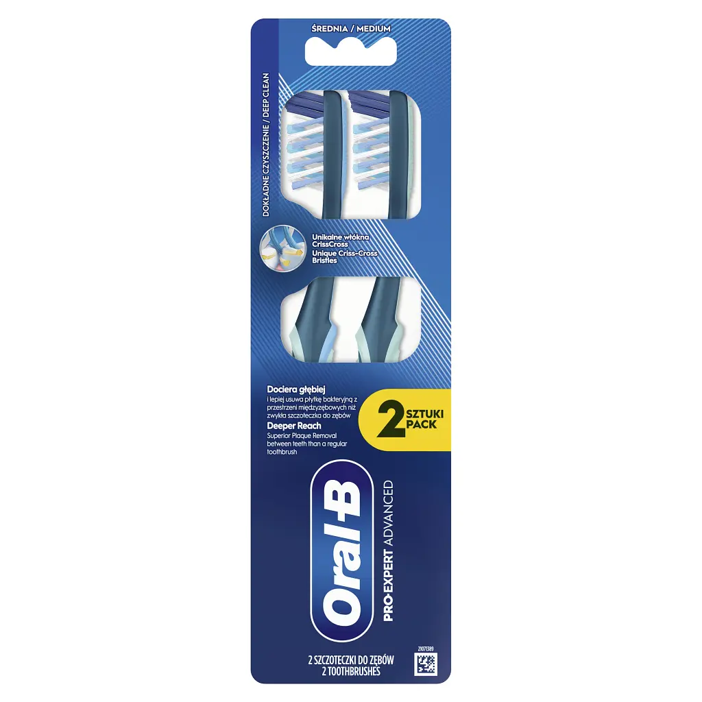 Зубна щітка Oral-B Pro-Expert Все-в-одному Середньої жорсткості 2 шт. (8700216445481) - фото 2