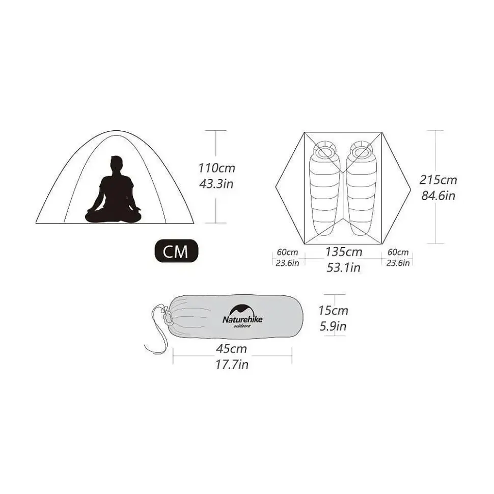 Палатка двухместная Star River 2 Naturehike (NH17T012-T) — светло-зелёная, Зеленый - фото 6