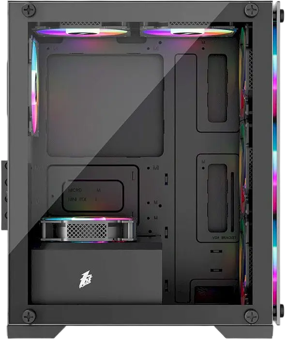 Корпус 1stPlayer X2-M-BK-4F7 ARGB Black - фото 4