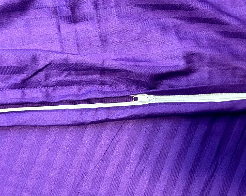 Постільна білизна LARA сатин-страйп LUX violet d13226е160 з простирадлом на резинці 160х200х25 євро - фото 5