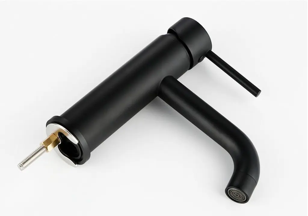 Смеситель для умывальника Rea Lungo black low черный низкий REA-B4102, Черный - фото 6