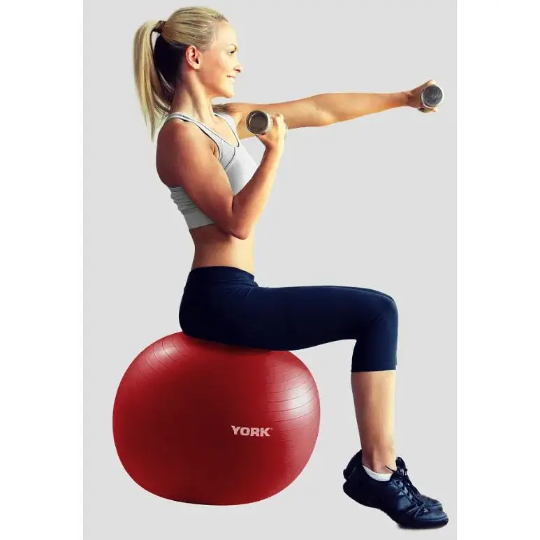 Фітбол York Fitness 55см червоний + насос - фото 4