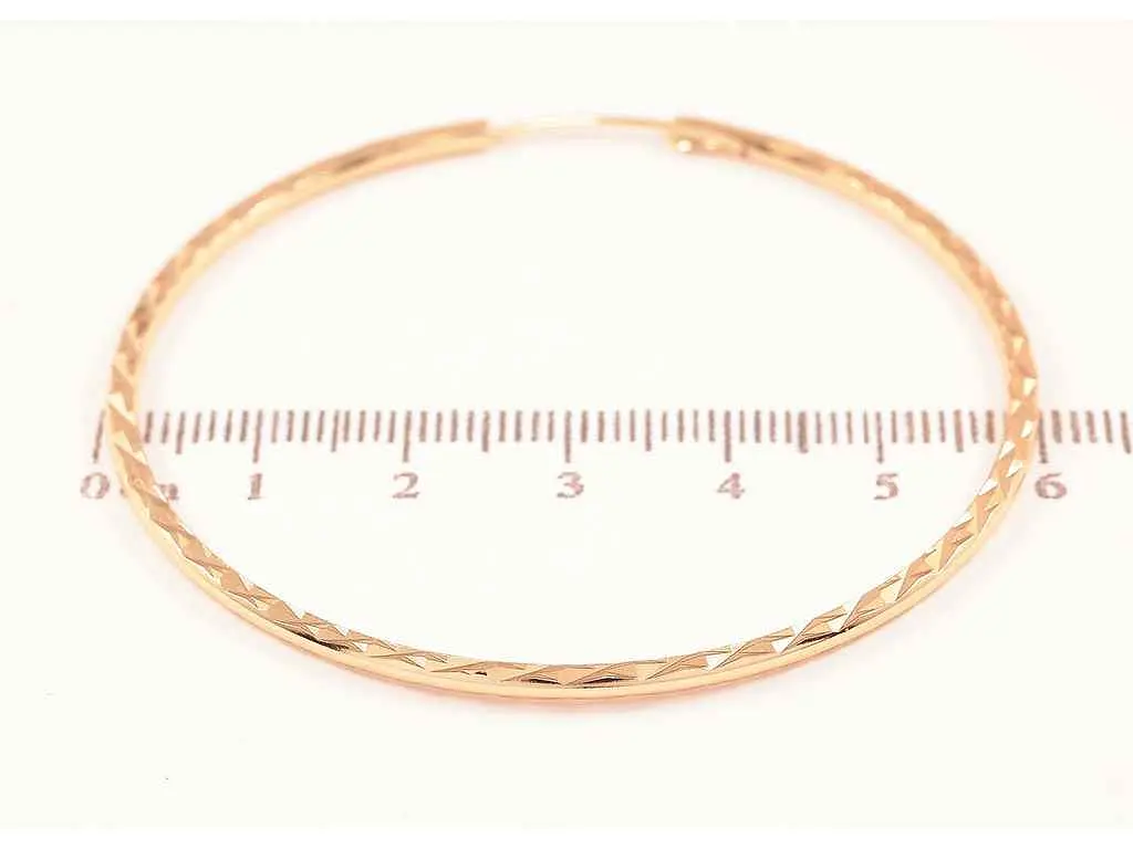 Сережки Xuping Позолота 18K кільця конго
"Декоративний візерунок" ø 5.8см 270623 - фото 2