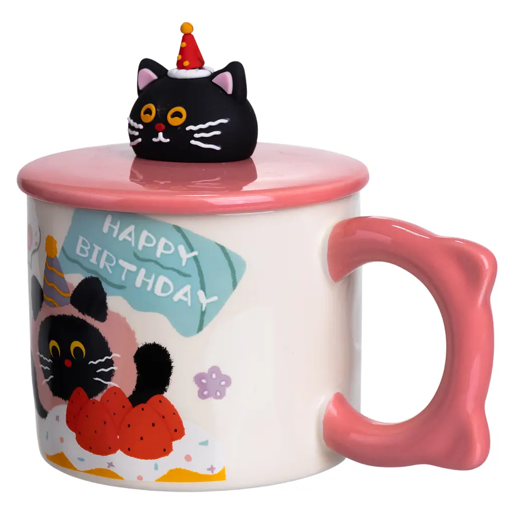 Чашка фарфоровая Kitten's Birthday 400 мл розовый FM-24C - фото 4