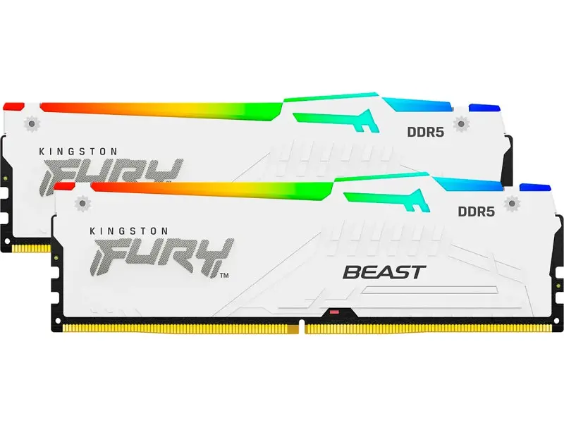 Пам'ять для настільних комп'ютерів Kingston FURY 32 GB (2x16GB) 5200 MHz Beast White RGB (KF552C40BWAK2-32) - фото 2