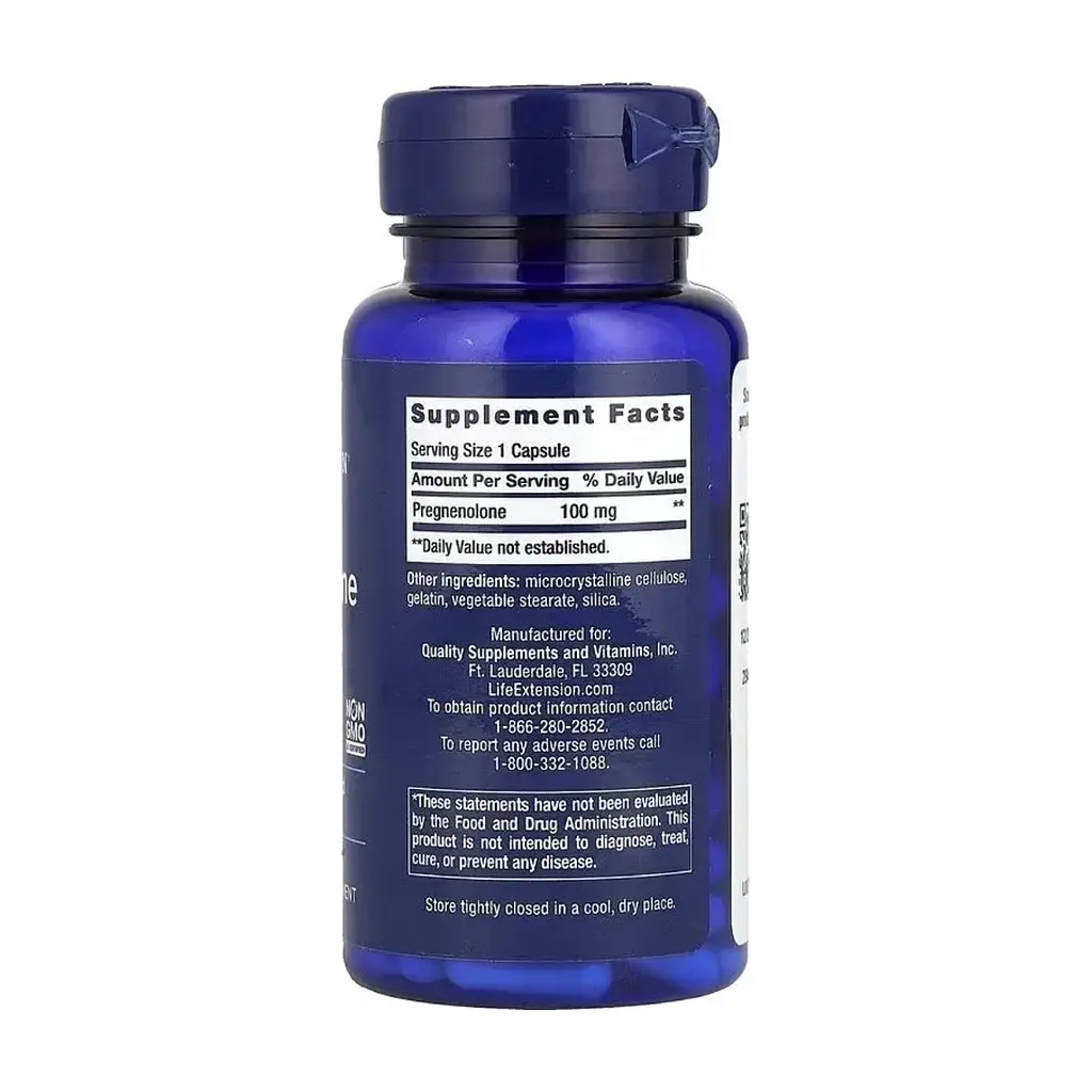 Витаминно-минеральный комплекс Life Extension Прегненолон, 100 мг, Pregnenolone, 100 капсул (LEX-70010) - фото 2