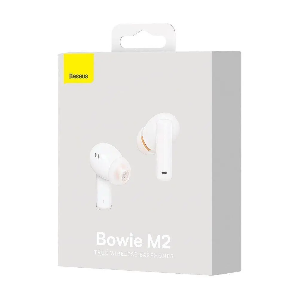Беспроводные наушники Baseus True Wireless Earphones Bowie M2, BT5.2, ANC, 40mAh, 400mAh, 5h, NGTW140002 white - фото 6