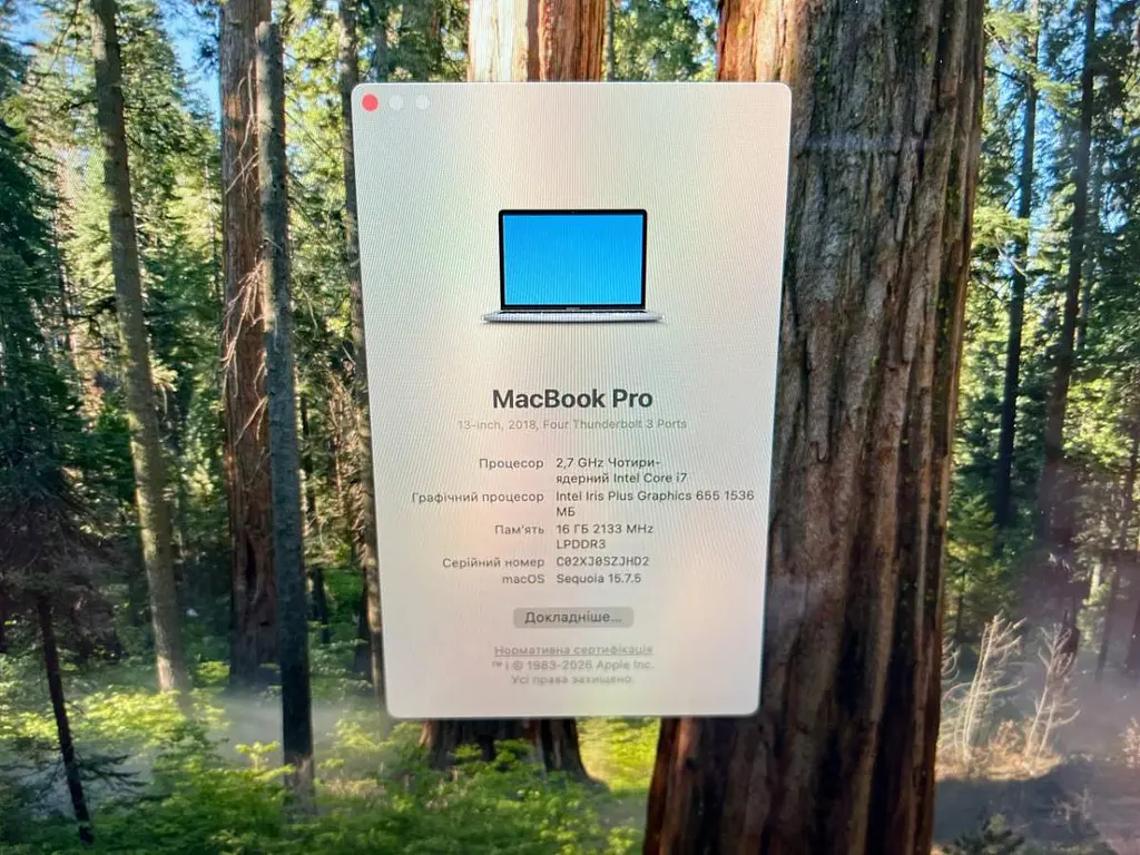 Ноутбук Apple MacBook Pro 13" A1989 i7-8559U/16/500 (C02XJ0SZJHD2) Б/в - фото 9