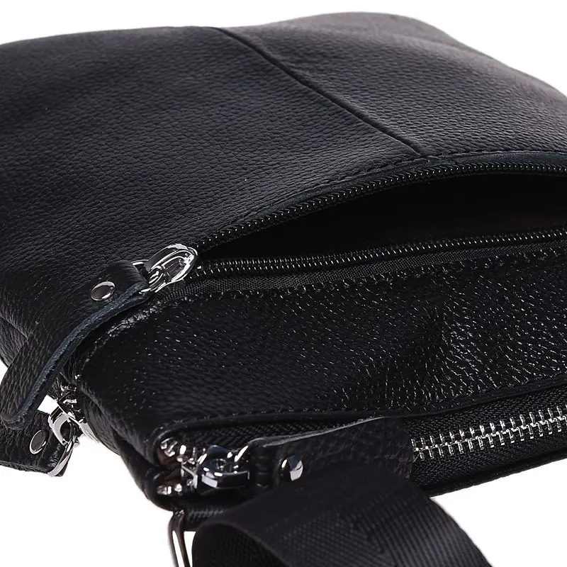 Чоловіча сумка Borsa Leather K1307 24x21x1 см Чорний (14715) - фото 5